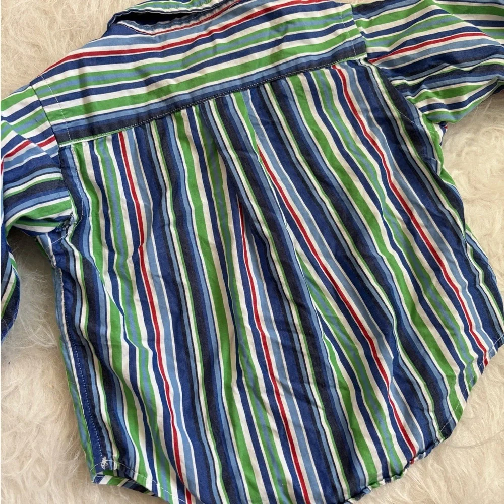 Ralph Lauren Baby Boys Preppy Multi Colored Striped Button-Down Shirt